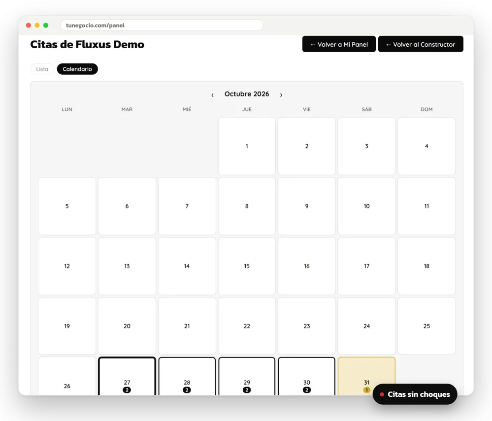 Tu agenda, sin choques