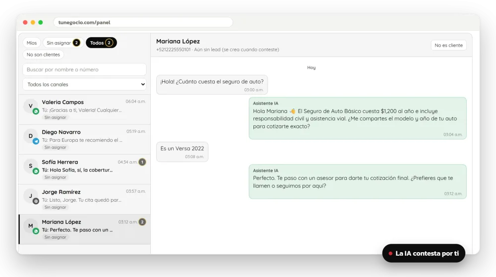 Todos tus chats en una bandeja