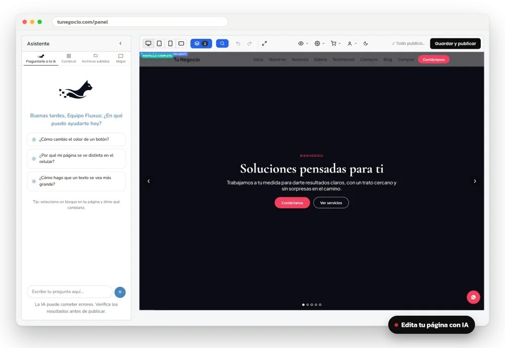 Tu página, como tú la quieras